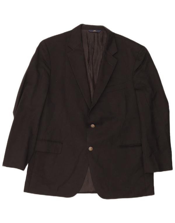 Męska marynarka zapinana na 2 guziki Brooks Brothers UK 44 2XL Czarna wełniana klasyczna