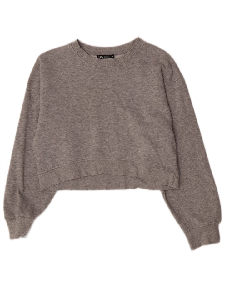 Bluza damska Zara Crop Sweter UK 12 Średni Szary