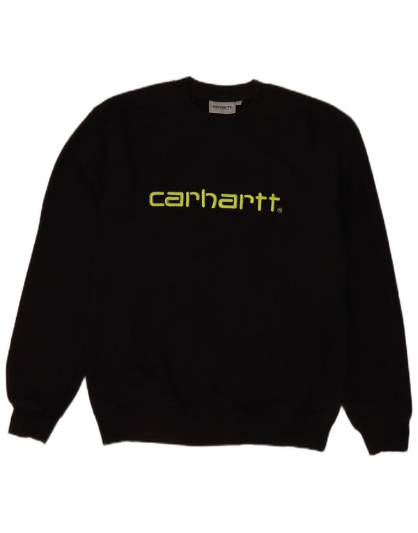 Męska bluza z grafiką Carhartt, mała, czarna, bawełniana