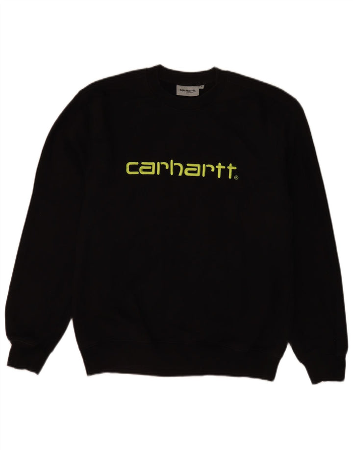 Męska bluza z grafiką Carhartt, mała, czarna, bawełniana