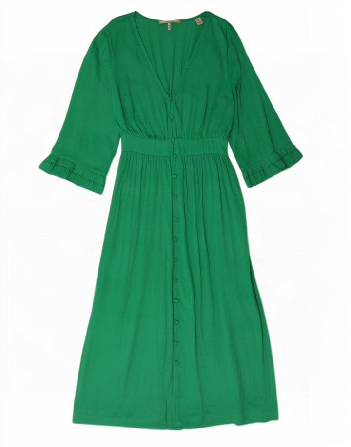 Scotch & Soda Damska sukienka maxi z rękawem 3/4, UK 14, średni zielony poliester