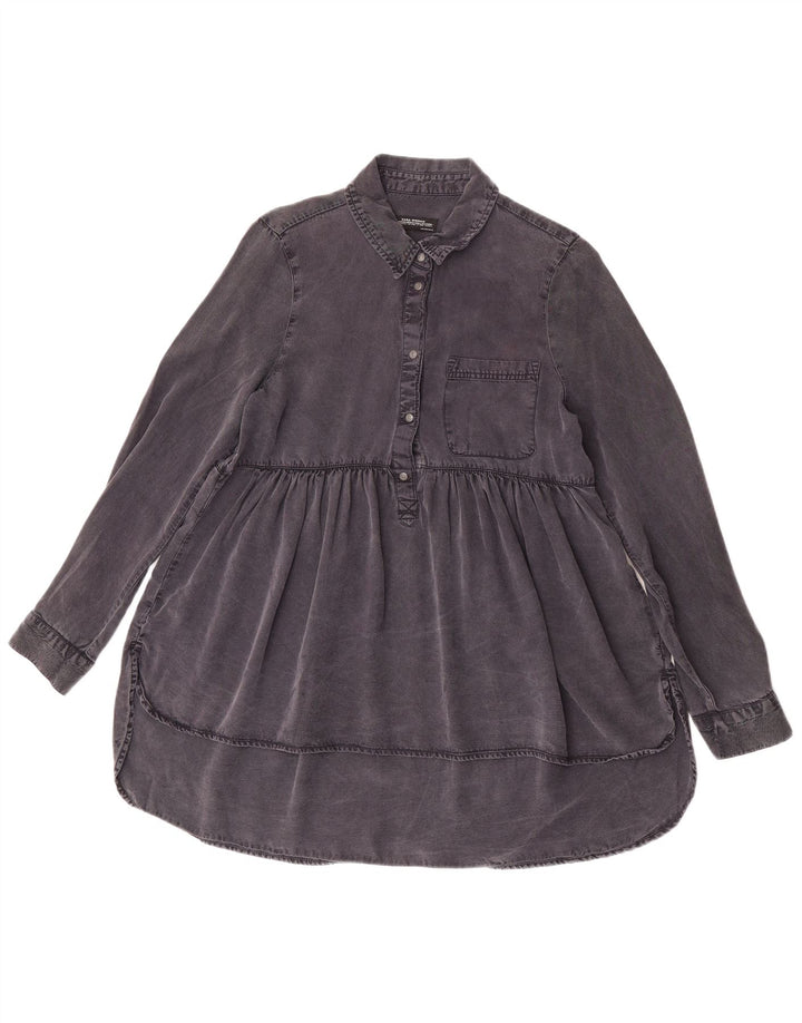 Damska tunika jeansowa z długim rękawem Zara UK 10 Small Black Lyocell