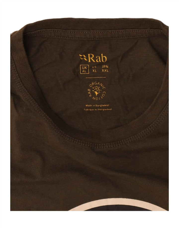 Koszulka Męska Rab z Grafiki XL Khaki Bawełna