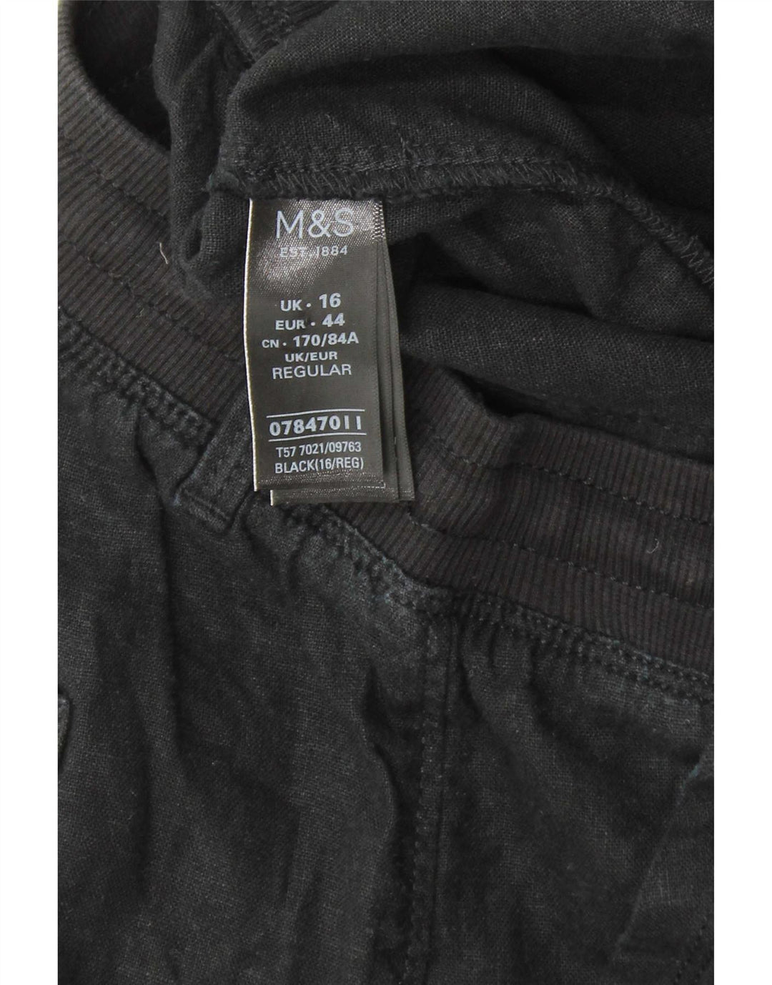 Spodnie damskie Marks & Spencer UK 16 Large W34 L30 Czarna bawełna