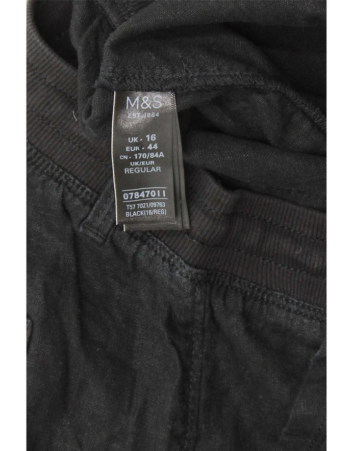 Spodnie damskie Marks & Spencer UK 16 Large W34 L30 Czarna bawełna