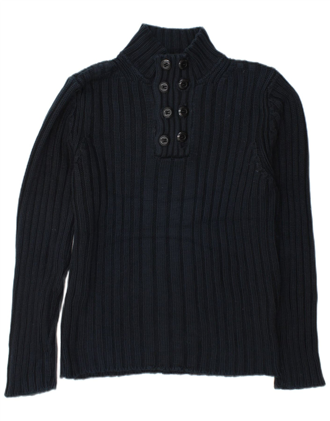 Zara Męski sweter zapinany na guziki, duży, granatowy, bawełniany