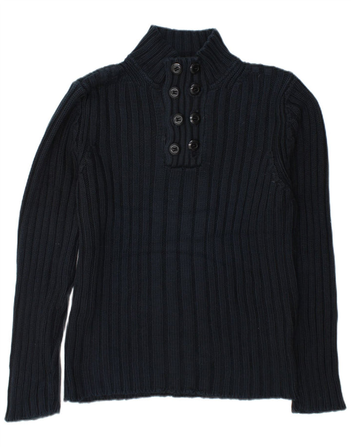 Zara Męski sweter zapinany na guziki, duży, granatowy, bawełniany