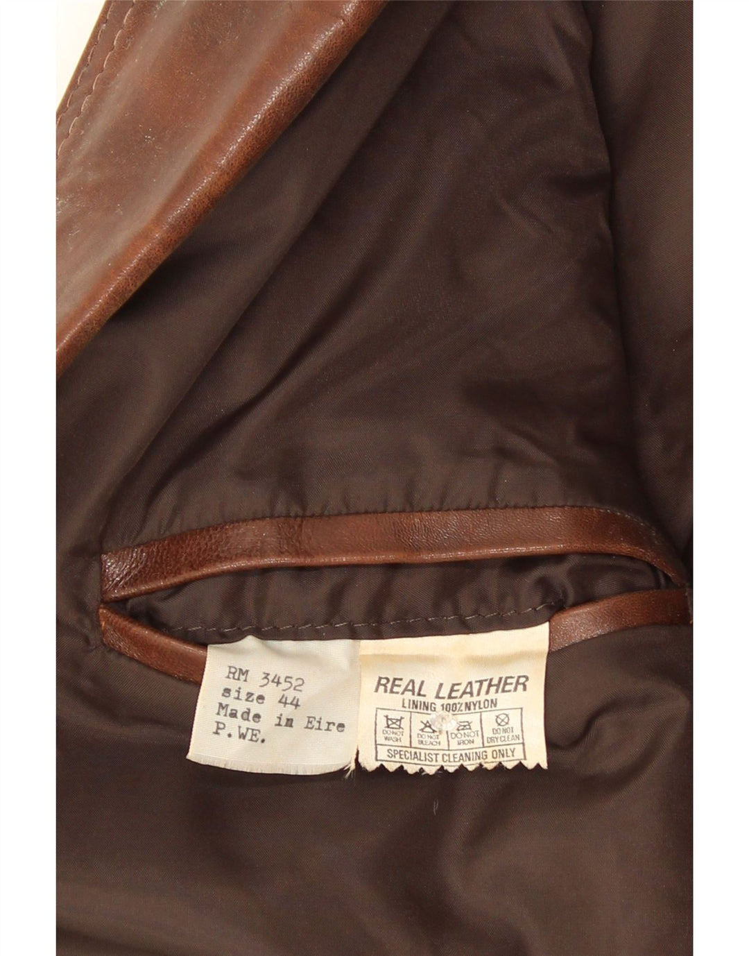 Vintage męska skórzana marynarka zapinana na 2 guziki IT 44 XS brązowa skóra