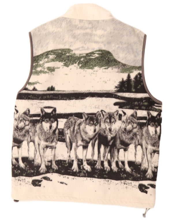 Atlas For Men Męska kamizelka polarowa z grafiką UK 44 2XL Off White Poliester