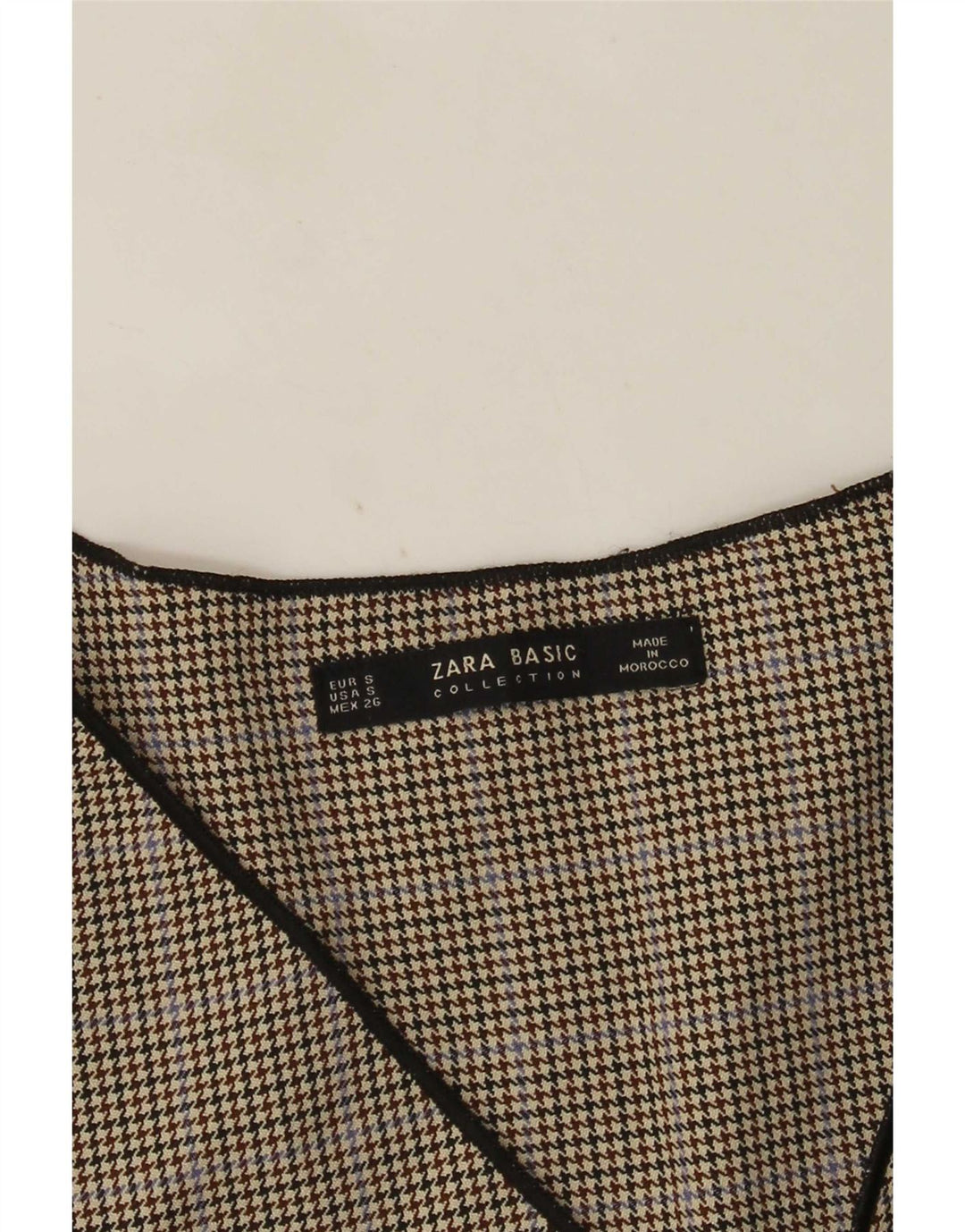 Damska bluzka z długim rękawem Zara Top UK 10 Small Grey Houndstooth