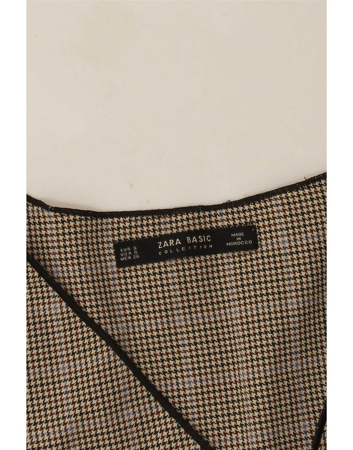 Damska bluzka z długim rękawem Zara Top UK 10 Small Grey Houndstooth