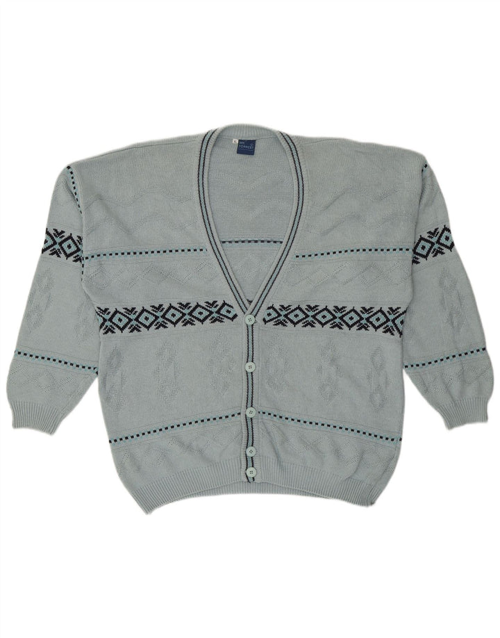Sweter męski Mr. Forrest XL, niebieski, geometryczny, bawełniany