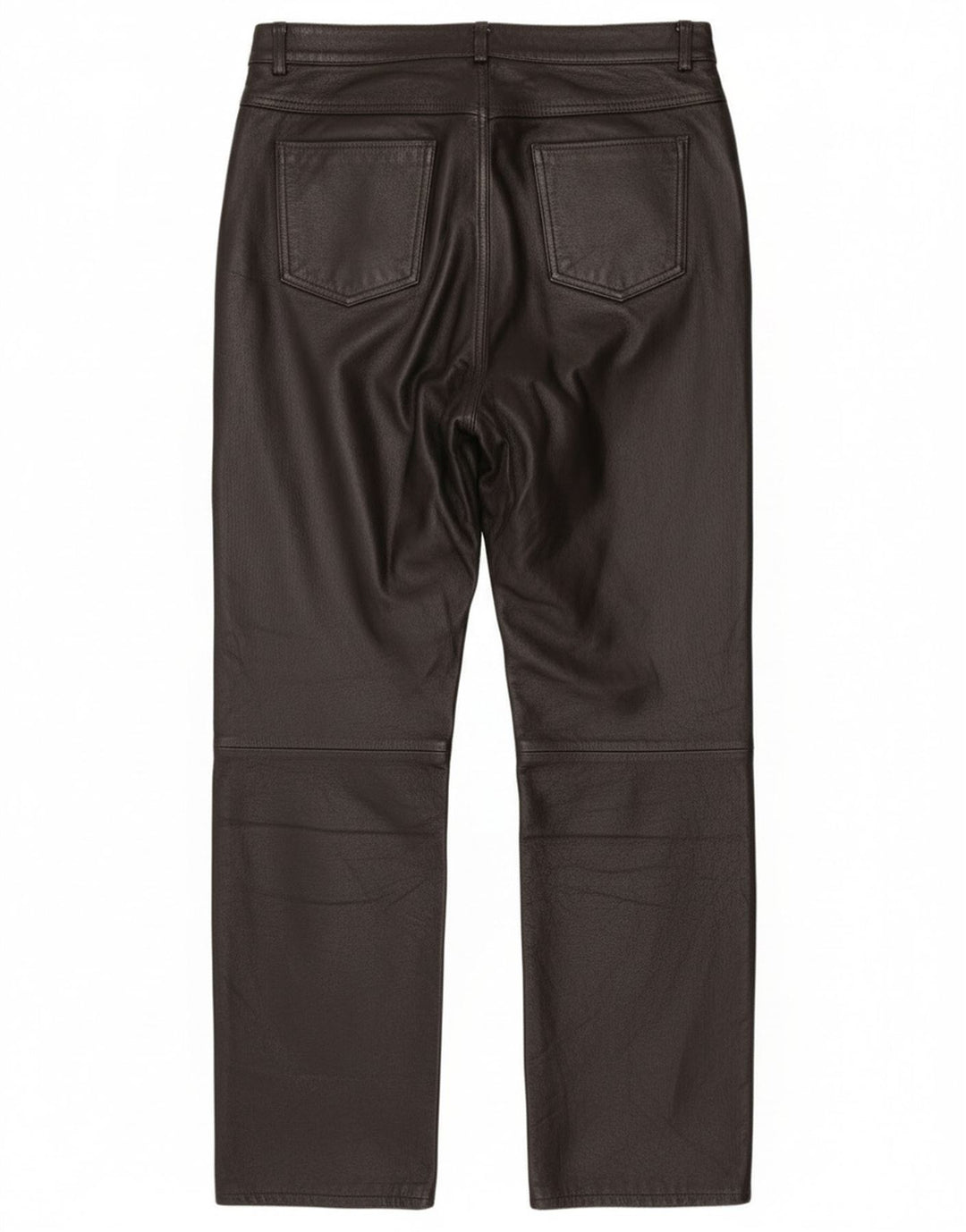 Vintage damskie proste skórzane spodnie IT 46 duże W34 L30 czarna skóra