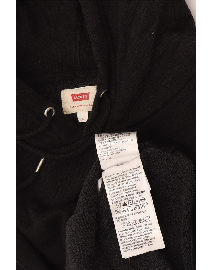 Męski sweter z kapturem i grafiką Myszki Miki Levi's, duży, czarny, bawełniany