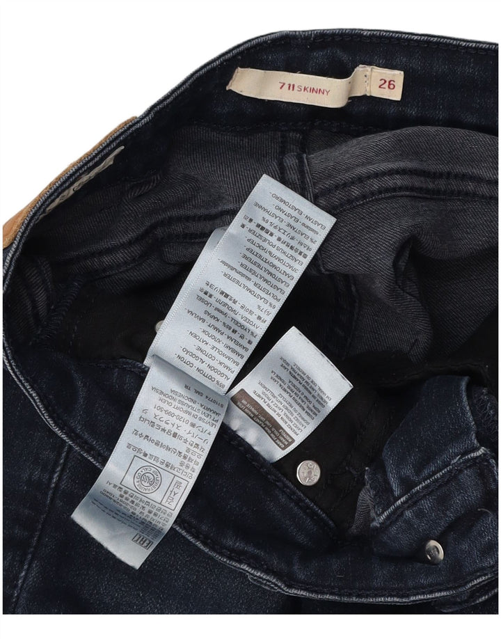 Damskie jeansy Levi's 711 Skinny W26 L28 Granatowa bawełna