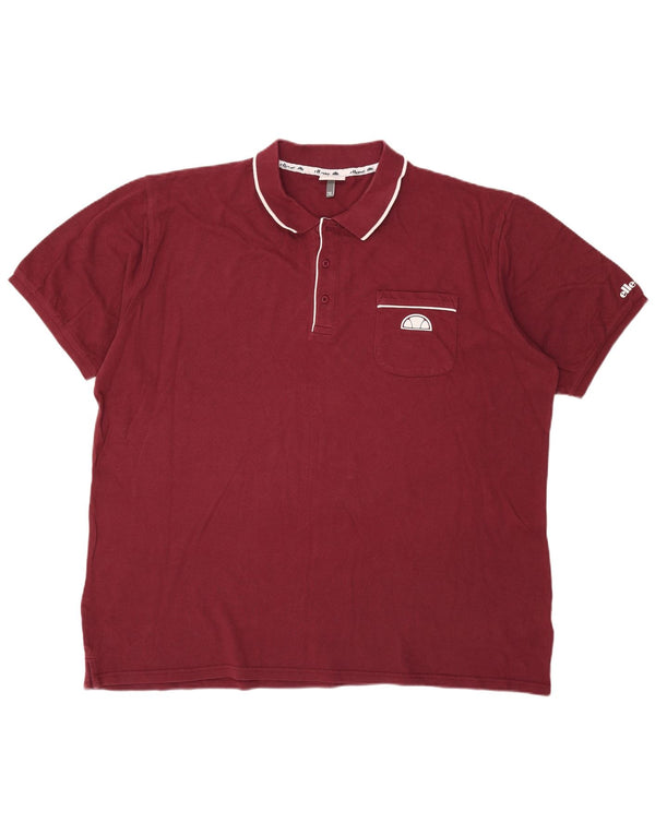 Męska koszulka polo Ellesse 2XL, bordowa, bawełniana