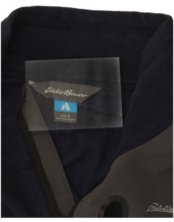 Męska kurtka polarowa EDDIE BAUER UK 40, duża granatowa, z blokami kolorów