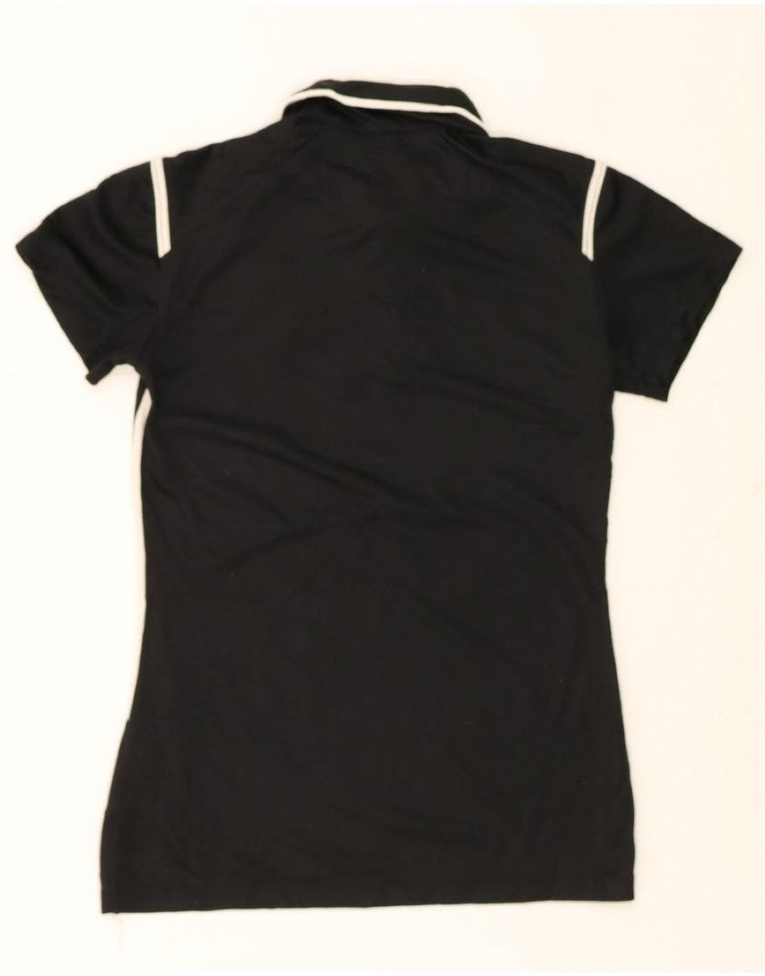 NIKE Womens Dri Fit Graphic Polo Shirt UK 10 Small Black Polyester Vintage Nike and Second-Hand Nike from Messina Hembry 