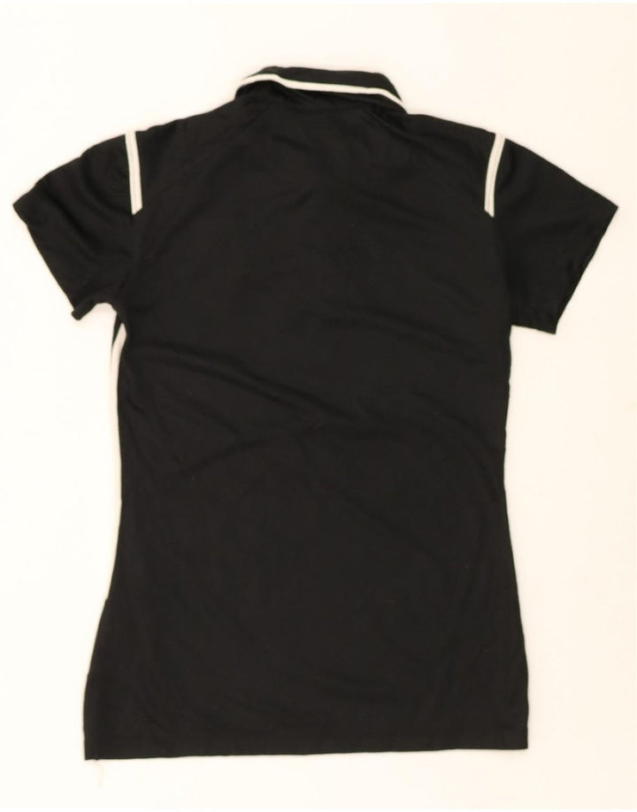 NIKE Womens Dri Fit Graphic Polo Shirt UK 10 Small Black Polyester Vintage Nike and Second-Hand Nike from Messina Hembry 
