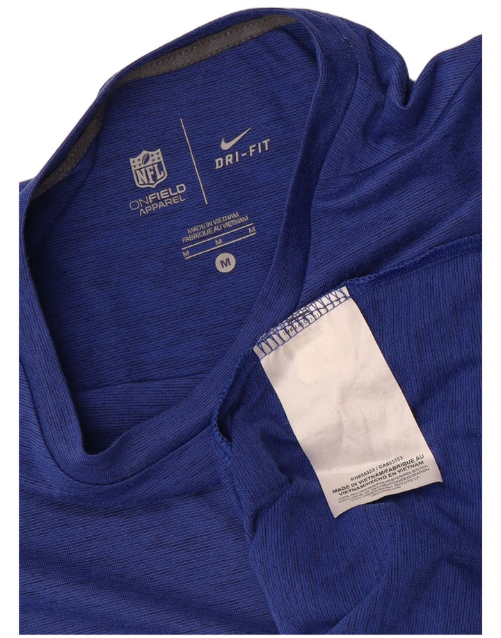 Męski T-shirt z grafiką NIKE Średni niebieski poliester