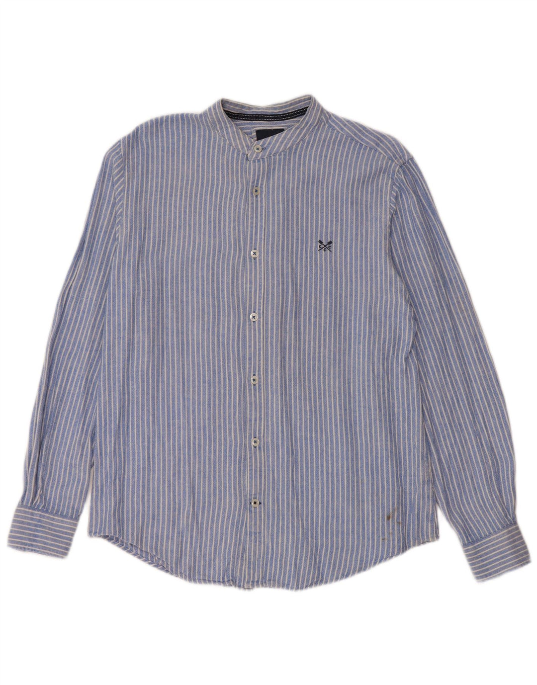 Koszula męska Crew Clothing Średni niebieski lniany w prążki