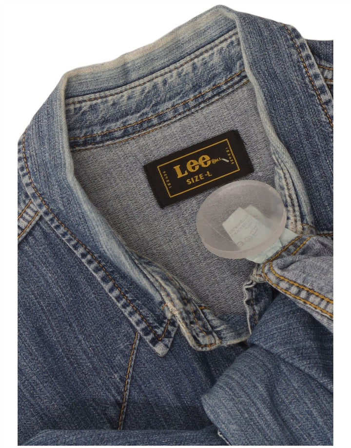 Męska koszula dżinsowa Lee, duża, niebieska, bawełniana