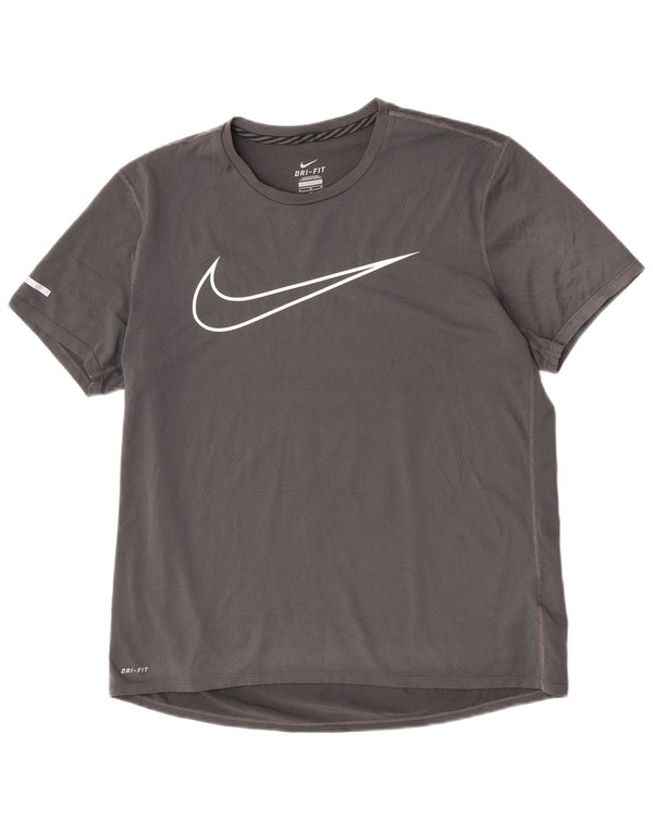 Męski T-shirt z grafiką Nike, duży, szary, sportowy