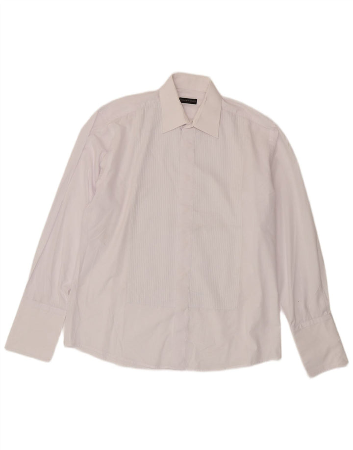 Męska koszula formalna Pierre Cardin, rozmiar 39 15 1/2, średnia biała bawełna