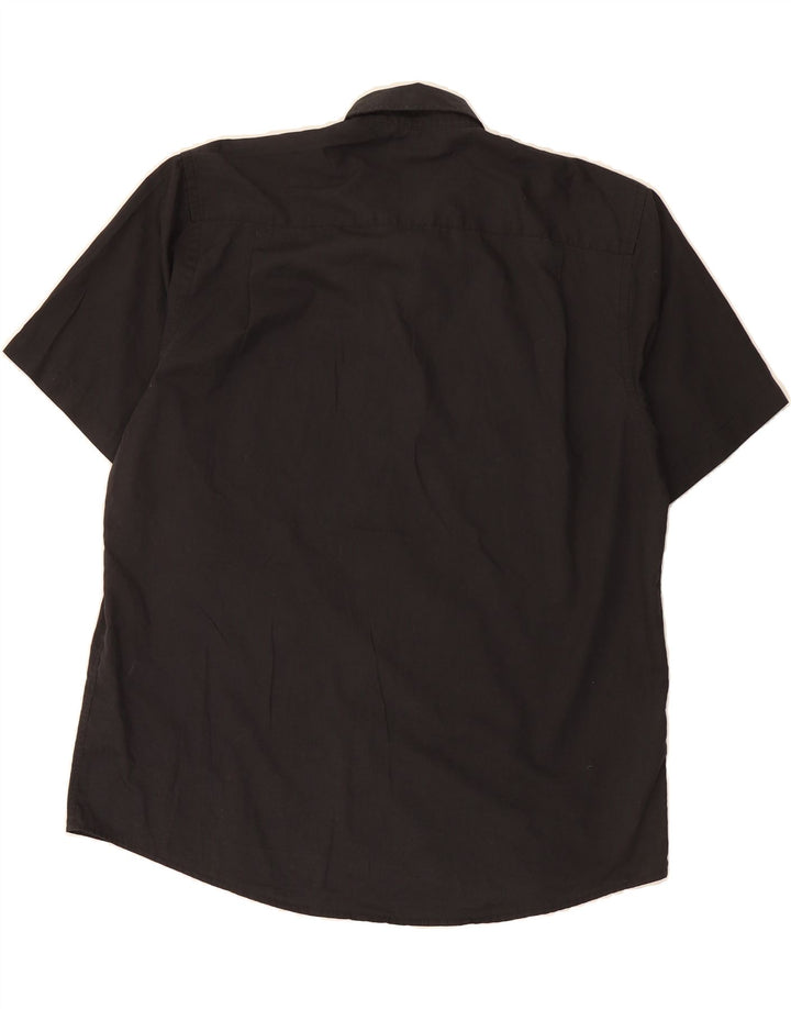 PIERRE CARDIN Mens Regular Fit Short Sleeve Shirt 3XL Black Polyester Vintage Pierre Cardin and Second-Hand Pierre Cardin from Messina Hembry 