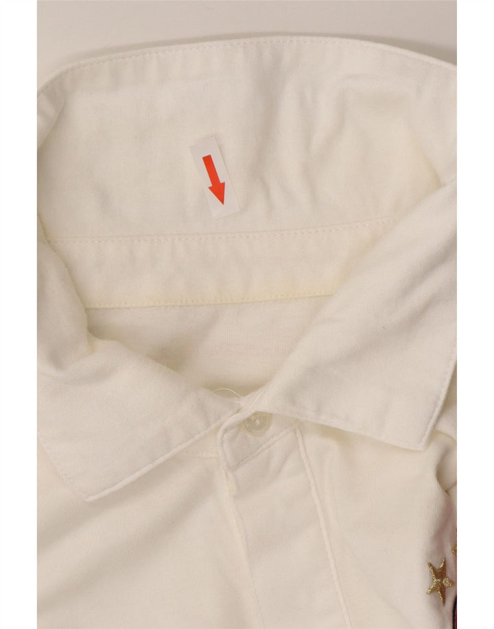 Męska koszulka polo ADIDAS FC Bayern Monachium XL, biała, bawełniana z blokami kolorów