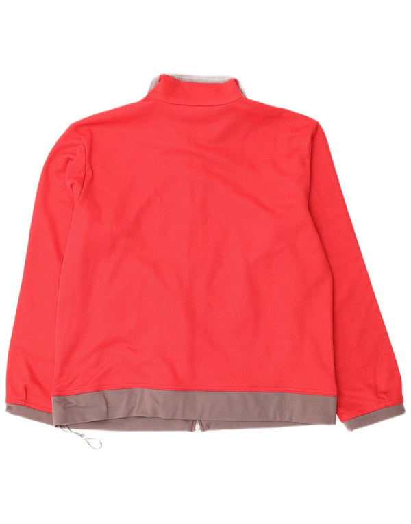 Diadora Womens Oversized Tracksuit Top Jacket UK 10 Small Red Colourblock