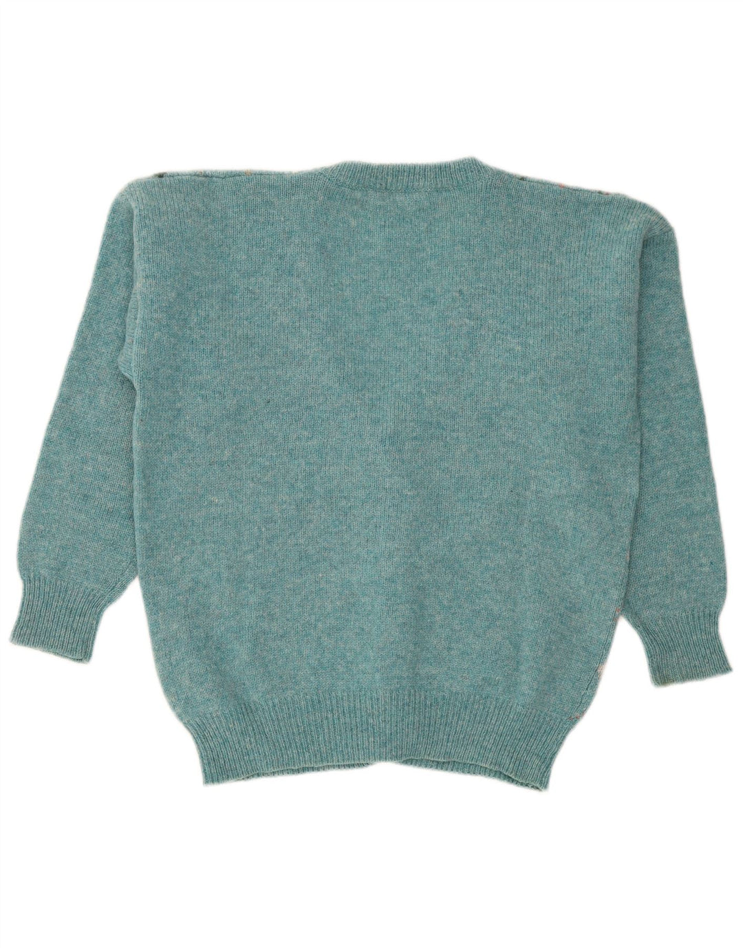 Cacharel Męski sweter rozpinany Średni turkusowy Argyle/diamentowa wełna