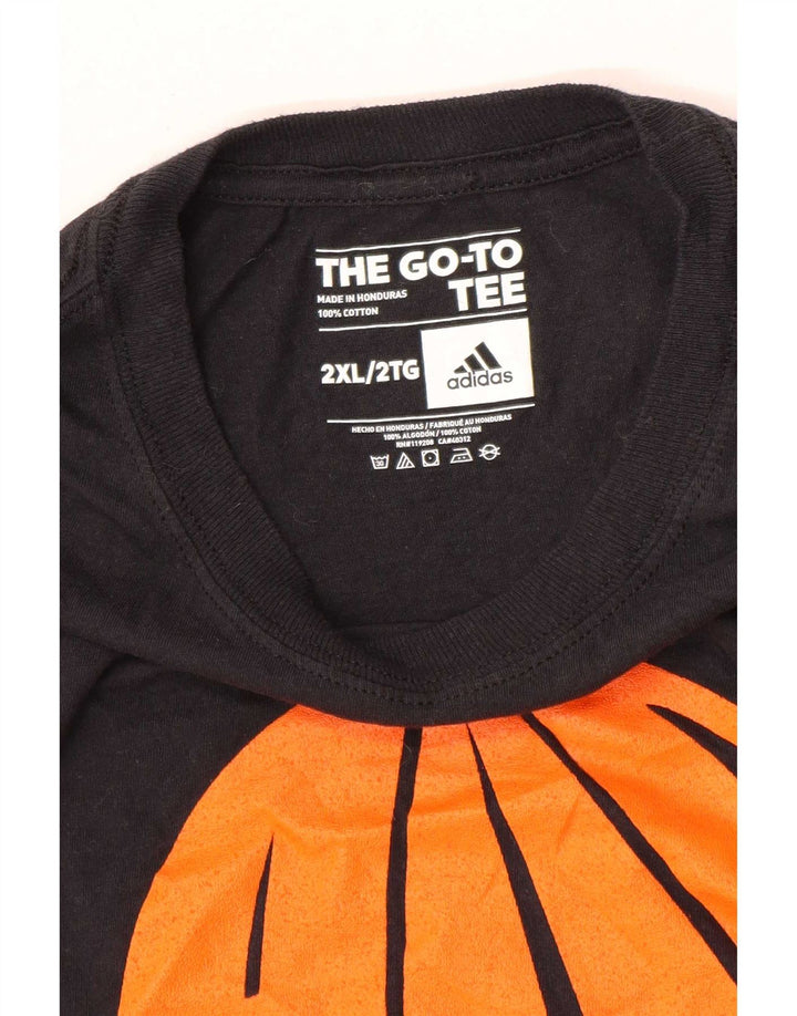 Adidas Męskie Graficzne Topy Z Długim Rękawem 2XL Czarne Bawełniane