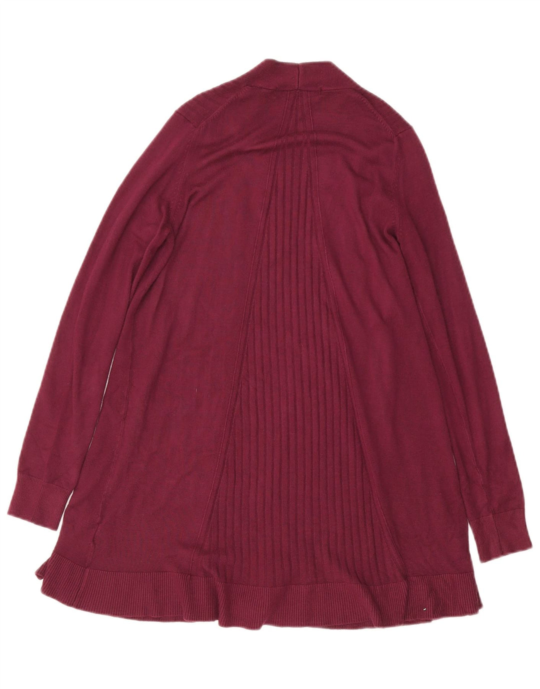 MARKS & SPENCER Womens Open Cardigan Sweater UK 10 Small Maroon Viscose
