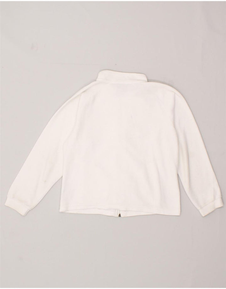 CHAMPION Girls Fleece Jacket 9-10 Years Medium White Polyester Vintage Champion and Second-Hand Champion from Messina Hembry 