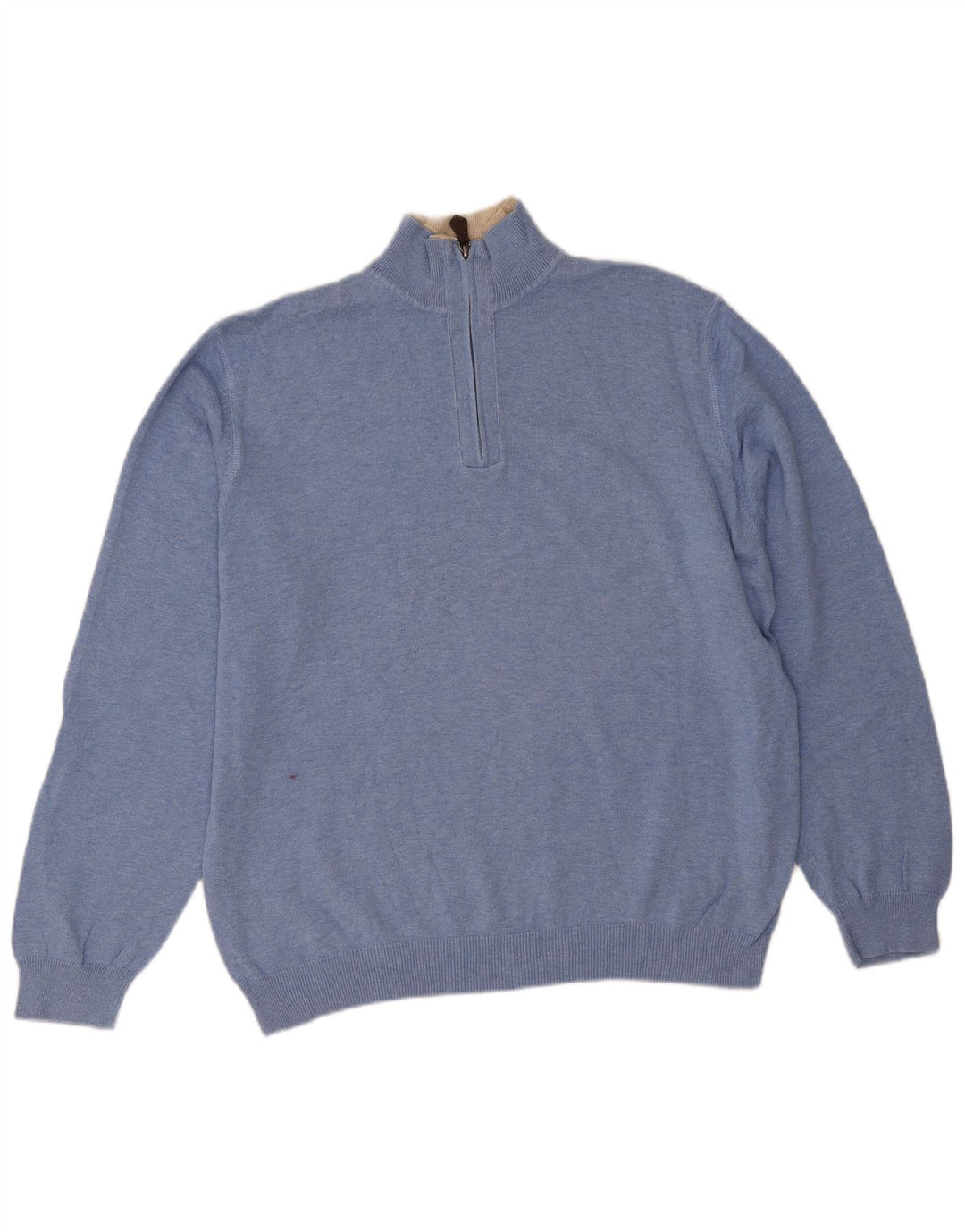 Męski sweter zapinany na zamek Massimo Dutti XL, niebieski, bawełniany