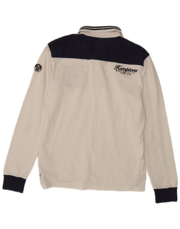 Męska koszulka polo z długim rękawem i grafiką North Sails w kolorze średniobiałym