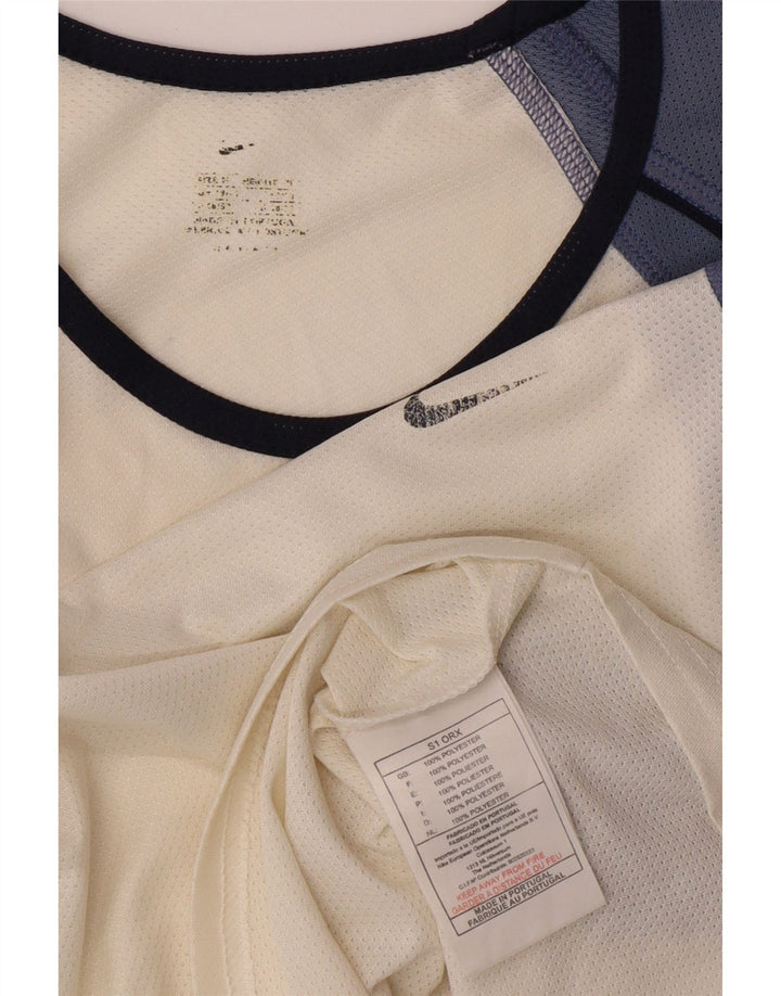 NIKE Boys Dri Fit Vest Top 13-14 Years White Colourblock Polyester