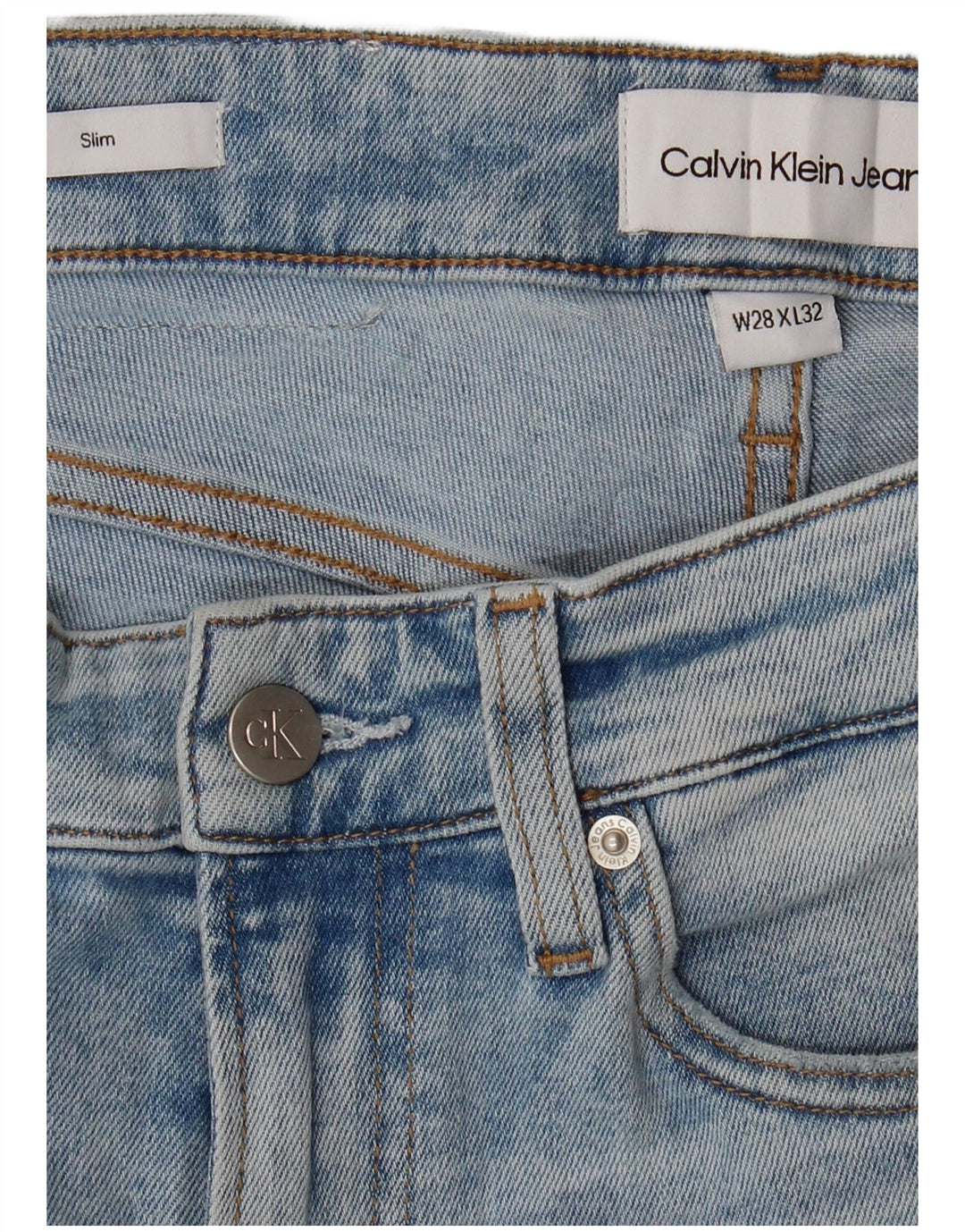 CALVIN KLEIN Męskie jeansy slim W28 L32 Niebieskie, bawełniane
