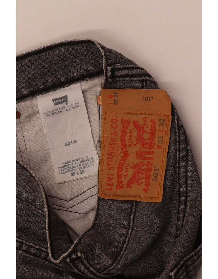 Męskie dżinsy Levi's 501 Straight W32 L32 Szara bawełna
