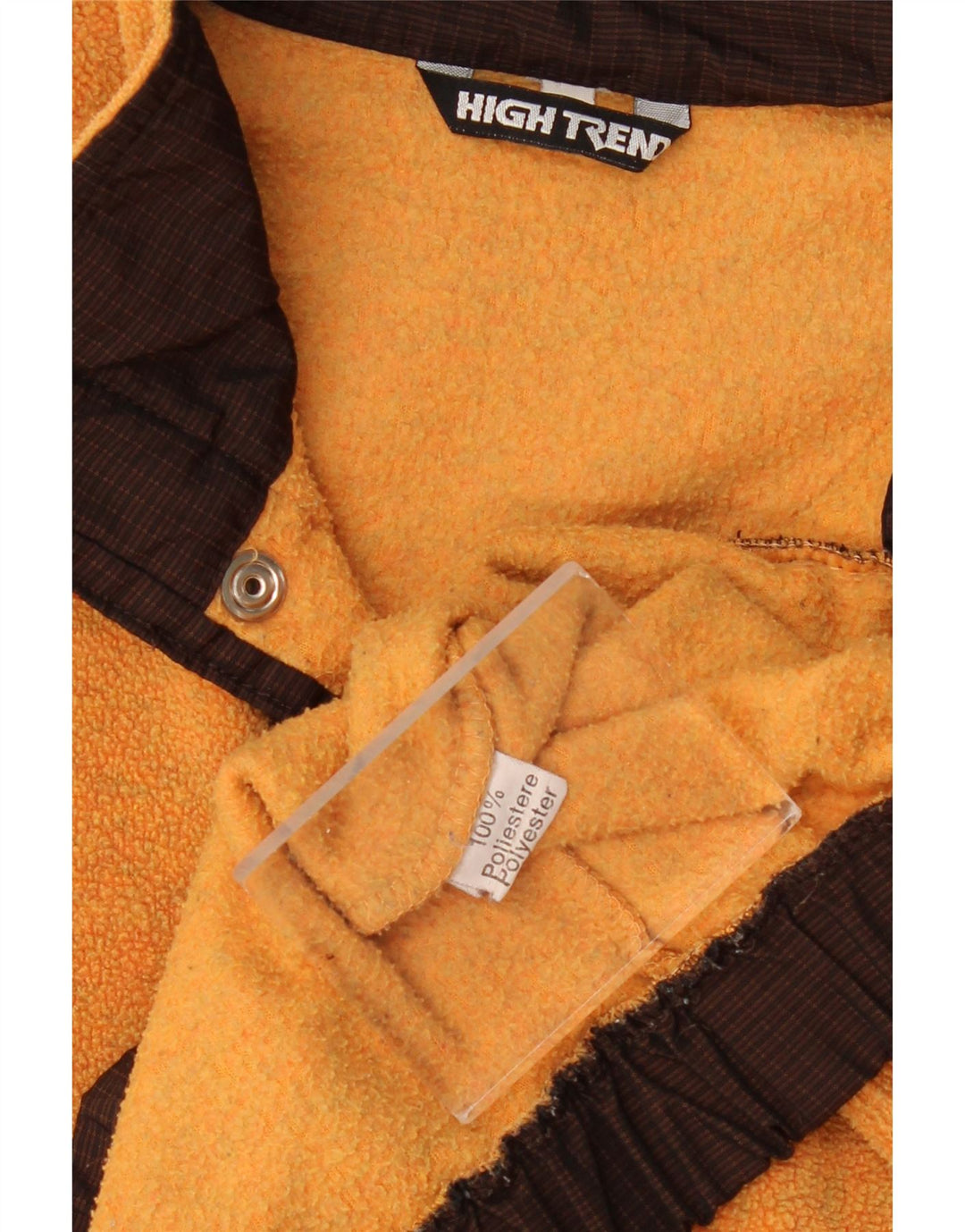 Męski sweter polarowy XL w stylu vintage, zapinany na guziki, pomarańczowy poliester
