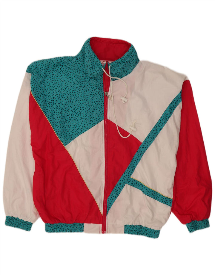 Męska kurtka wiatrówka Vintage UK 38, poliester w kolorze średniej bieli