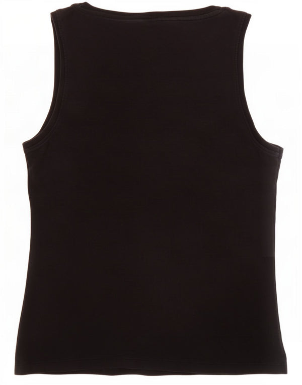 M&Co Womens Vest Top UK 14 Medium Black Cotton
