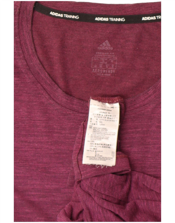 Adidas Męska koszulka Top XL Burgundowy, nakrapiany poliester