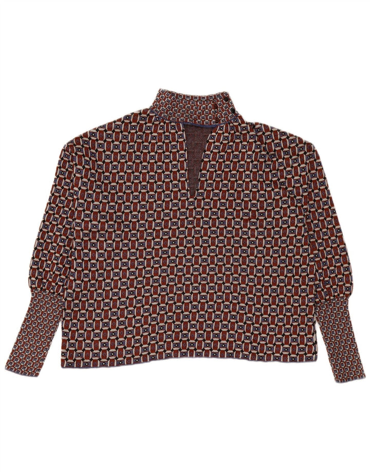 Damski sweter oversize z golfem ZARA UK 10 Small Burgundy