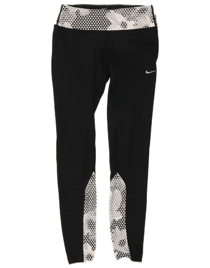 Damskie legginsy do biegania Nike XS W25 L30 Czarny poliester z blokami kolorów