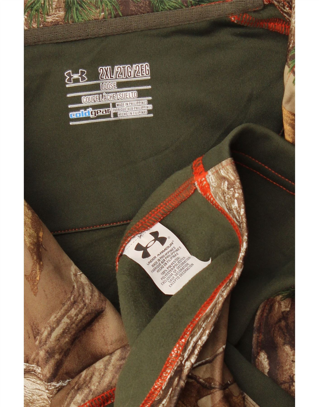 Męski dres UNDER ARMOUR Cold Gear, 2XL, brązowy, z blokami kolorów