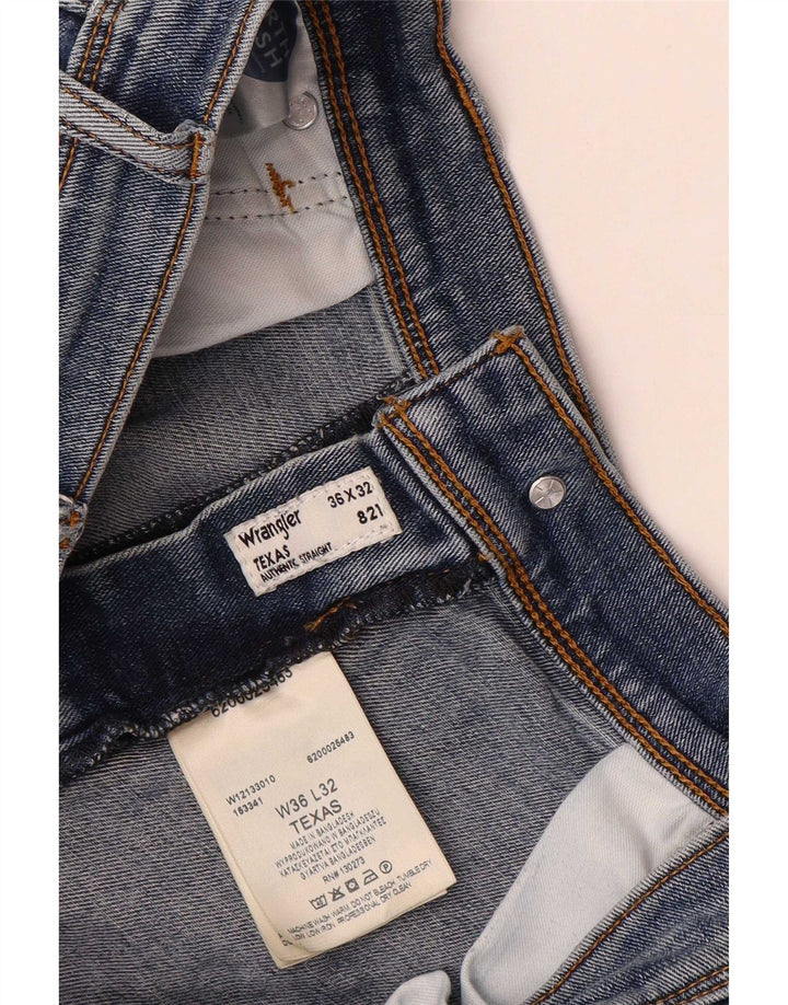 Męskie proste dżinsy Wrangler W36 L32 Niebieskie bawełniane