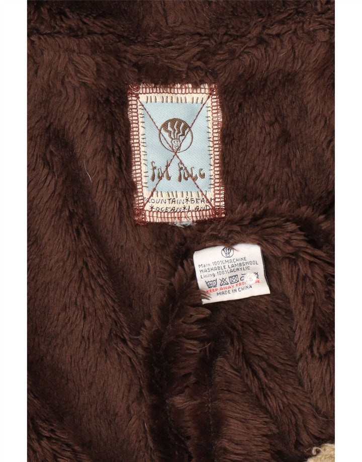 Damski sweter rozpinany z kapturem Fat Face UK 14 Średni beż Owcza wełna