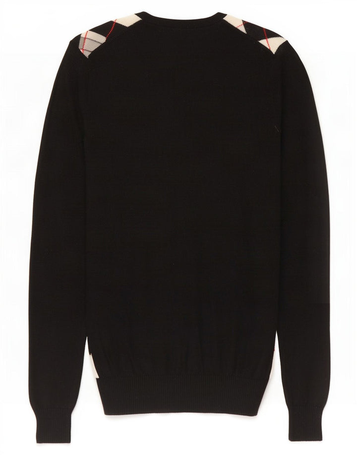 Lacoste Damski sweter z dekoltem w kształcie litery V, rozmiar 40, średni czarny Argyle/Diament